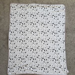 Indigo woodland knit baby blanket reversible